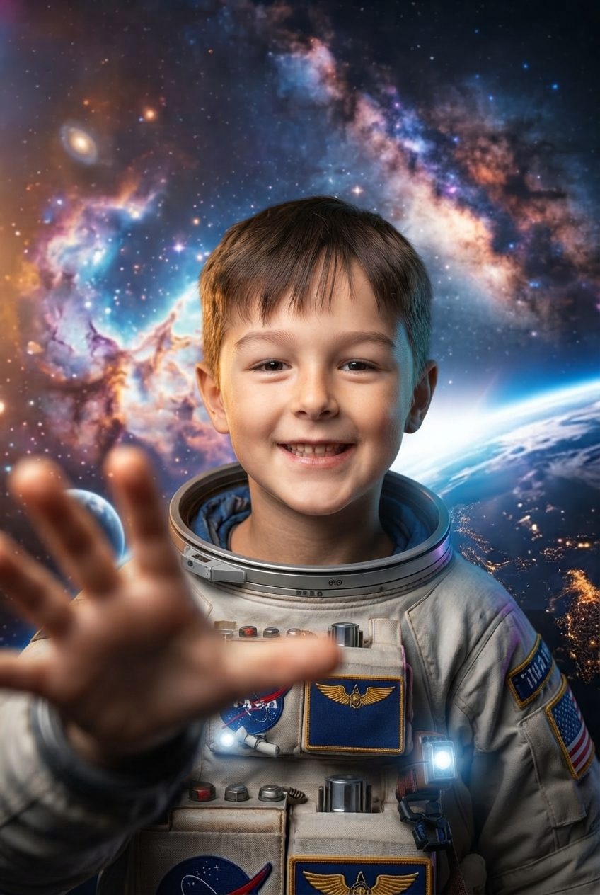 Exemple de cadre sélectionné lors de l'animation photo pour l'anniversaire d'Alex.