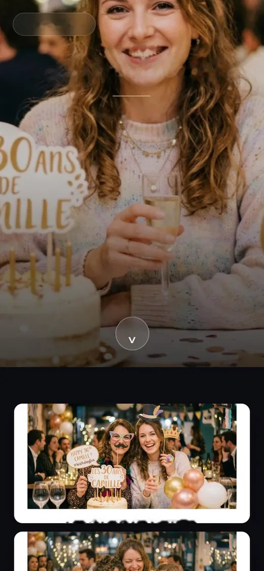 Party gallery on a guest's phone