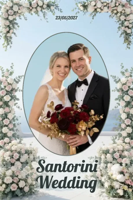 Santorini Cliffside Wedding — 4×6 Portrait 4
