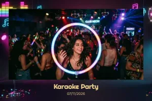 Neon Karaoke Stage