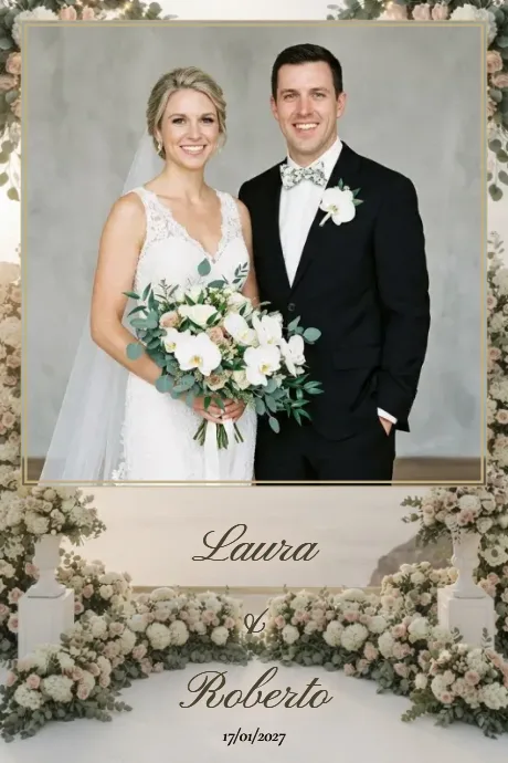 Cliffside Floral Wedding Elegance — 4×6 Portrait
