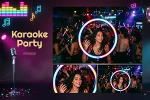 Neon Karaoke Stage