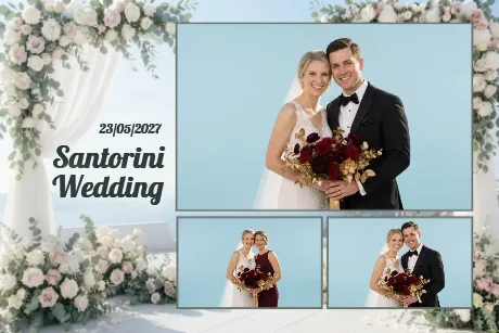 Santorini Cliffside Wedding — 4×6 Paysage 3
